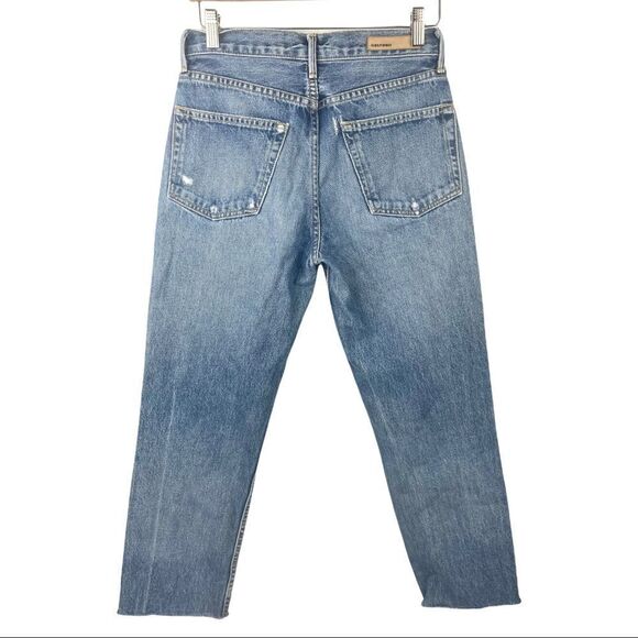 grlfrnd Helen High Rise Straight Crop with Raw Hem Size 25 - Picture 3 of 6